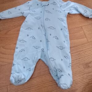 Blue newborn dinosaur footie Onsie